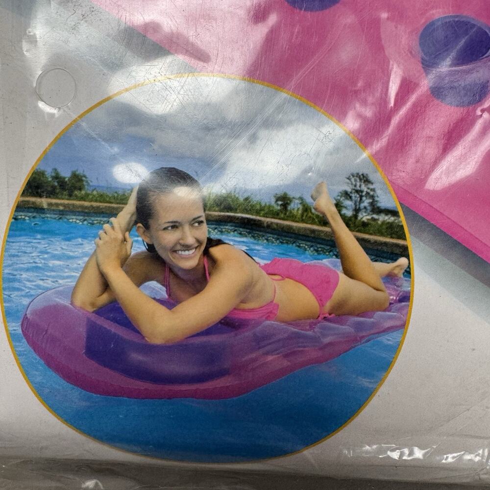 Inflatable Pool Intex 18-Pocket Suntanner Lounge 74" X 28" 1 Pack Pink‎ New - Picture 2 of 4